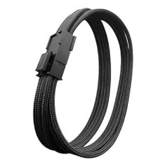 EZDIY-FAB EPS 8 kontaktų lizdas prie procesoriaus 8 kontaktų (4+4) ATX 4 kontaktų kištukas maitinimo šaltinio keitiklio adapterio ilgintuvas pagrindinei plokštei 11,8 colio (30 cm) – juodas