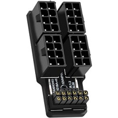 cablecc ATX3.0 PCI-E 5.0 maitinimo modulinis 90 laipsnių 12VHPWR žemyn nukreiptas adapteris prie keturių ATX 8P, skirtas 4080 5090TI 16 kontaktų 12+4P vaizdo plokštėms