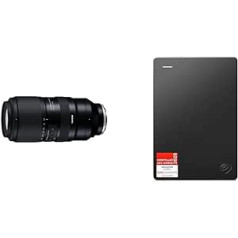 TAMRON 50-400mm F/4.5-6.3 Di III VC VXD (modelis A067) ir Seagate Expansion 2TB nešiojamasis išorinis kietasis diskas, 2,5 colio, USB 3.0, apima 2 metų duomenų atkūrimo paslaugą, modelio Nr.: STGX2000400
