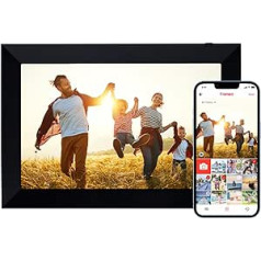 Rollei Smart Frame WiFi 103 Black – 10,1 colio jutiklinis – WiFi – paveikslų rėmelis su Frameo programėle greitam ir paprastam nuotraukų ar vaizdo įrašų bendrinimui | IPS skydelis, daug funkcijų, „MicroSD“ lizdas (juodas)