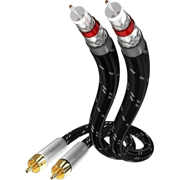 inakustik 006041007 Garso kabelis 2 RCA Stereo 0,75 m, skirtas garso šaltiniui/DAC/Tuner/CD grotuvui/stiprintuvui/stiprintuvui/stiprintuvui, juodas/ sidabrinis