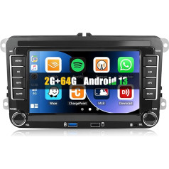 [2+64G] CAMECHO Android 13 automobilinis radijas VW Golf 5 Golf 6 Skoda Polo Passat Tiguan Touran su Carplay/Android Car/Mirrorlink, 7 colių talpinis jutiklinis ekranas su WiFi GPS FM Bluetooth P2