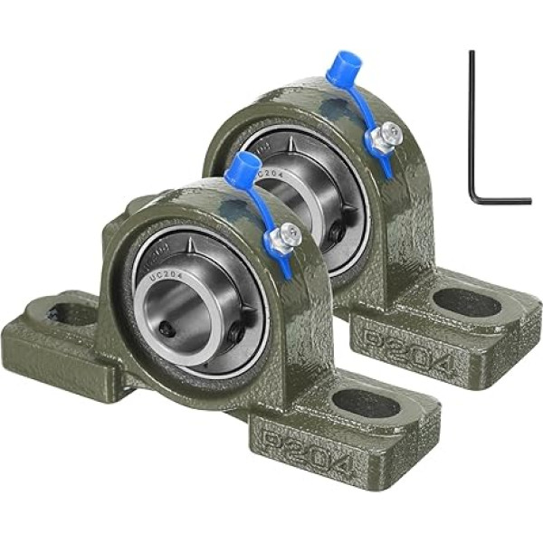 tiekimo žemėlapis UCP204 Stehlager, 20 mm Bohrung, selbstausrichtend, massives Gusseisen, Basis montiert, Chromstahllager, 2 Stück