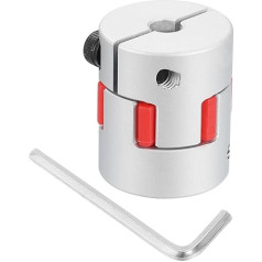 tiekimo žemėlapis D25 L30 6 mm bis 6 mm flexible Pflaumen-Schaftkupplung, Aluminium-Motoranschluss, flexible Spinnenkupplung für 3D-Drucker, CNC-Maschine und Servo-Schrittmotor (Silberfarben/Rot)