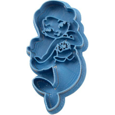 Cuticuter Mermaid Chibi Princess Cookie Cutter, mėlyna, 8 x 7 x 1,5 cm