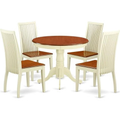 East West Furniture East West Möbel ANIP5-BMK-W Small Buttermilk and Cherry