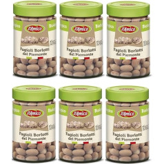 D'Amico Fagioli Borlotti del Piemonte Ekologiškos Pjemonto Borlotti pupelės, virtos pupelės iš Italijos 310 g, 6 vnt.