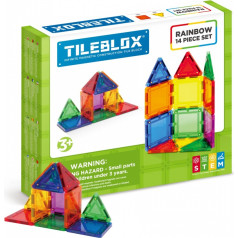 Magformers Magnetinės kaladėlės tileblox rainbow rinkinys 14 dalių