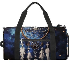 Pilnas spausdinti sporto krepšys Tote Bag su petnešomis ir kuprinės funkcija Dream Catcher White One Size Carry On Baggage, Dream Catcher White, rankinis bagažas