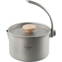 1.1L Camping Titanium Pot Hanging Stockpot Lauko mažas dubuo Lengvas žygis piknikas Maisto gaminimo rinkinys stovyklavimo žygiams