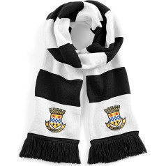 St Mirren 1940-ųjų Retro tradicinis futbolo šalikas su išsiuvinėtu logotipu, juoda/balta