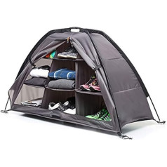 GLOBALHUT Camping Shoe Storage, Camping Shoe Organiser, 9 lentynos, sulankstomas su 210D Oxford audiniu, skirtas RV organizavimui (pilka)