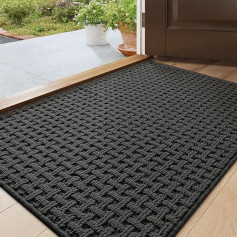 DEXI Dirt Trapper Mat Indoor 61 x 92 cm, neslystantis kilimėlis, absorbuojantis durų kilimėlis, plaunamas durų kilimėlis šunims, įėjimui, priekinėms durims ir prieškambariui, pilkas