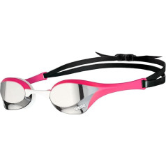 arena Cobra Ultra Swipe Mirror Unisex lenktyniniai plaukimo akiniai suaugusiems, nardymo akiniai su lenktais veidrodiniais lęšiais, apsauga nuo rūko, apsauga nuo UV spindulių, 5 keičiami nosies tilteliai