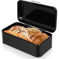Metalinės duonos dėžutės Duonos dėžės Duonos dėžės laikymo dėžutė Virtuvės konteineris Geležinis stalviršis Maisto produktų saugykla Duonos saugykla Namų virtuvės skaitiklis (juoda)