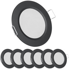 acegoo 6 įleidžiamųjų prožektorių rinkinys, 12 V, karavano LED, itin plokšti įleidžiamieji prožektoriai, skylė 57-64 mm, 2,5 W, 215 lm, reguliuojamas apšvietimas, įleidžiamieji prožektoriai, šiltai balti, skirti valtims, karavanams, baldam