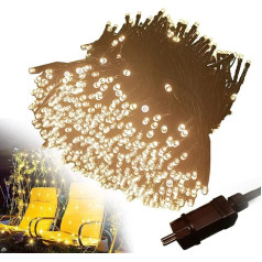 FeelHea LED šviesos tinklas 6 x 4 m Pasakų šviesos tinklas su 8 šviesos režimais ir kištuku Dekoratyvinė šviesa vidaus ir lauko Kalėdų vestuvių vakarėliams (6 x 4 m, 480 šviesos diodų šiltai balta)