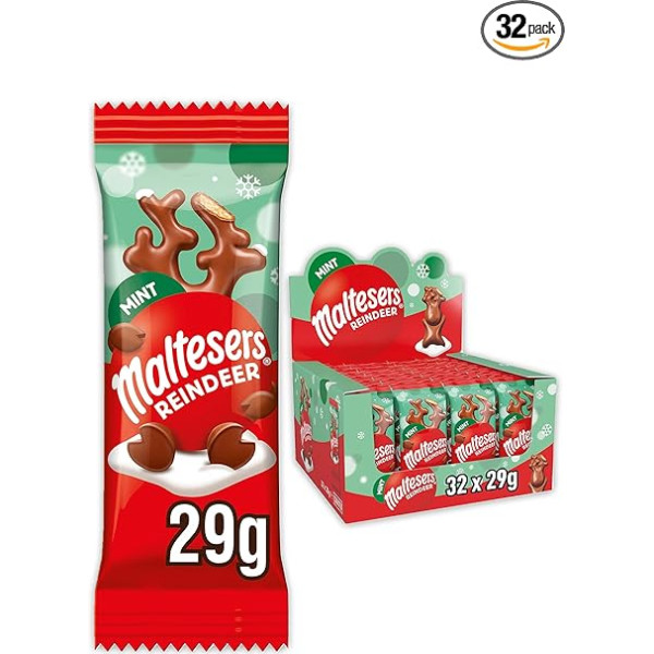 Malteser Minzschokolade Rentier Weihnachtsschokoladenfüller 32 x 29 g Packungen, 29g ( 32er Pack)