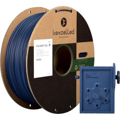 kexcelled PLA anglies pluošto gija 1,75 mm, modifikuota PLA anglies pluošto gija, 3D spausdintuvo gija, padidintas kietumas, matmenų tikslumas +/- 0,03 mm, 1 kg ritė, mėlyna