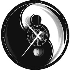 Akimirksniu karma laikrodžiai Vinilo sienos laikrodis su Yin Yang Boho Mandala Hamsa motyvas Šiuolaikinė apdaila