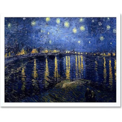 Wee Blue Coo Vincentas Van Goghas Žvaigždėta naktis 1888 Senasis meistras tapyba Menas Spausdinti įrėminti Plakatas Sienų dekoras Menas Spausdinti Plakatas Sienų dekoras 12 x 16 colių