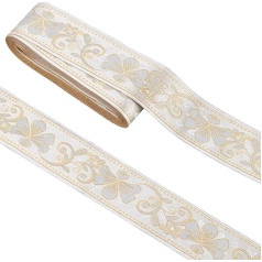 PH PandaHall 10 jardų Boho žakardo juosta 50 mm derliaus siuvinėjimo žakardas riba aukso apdaila austas kraštas siuvimo rankų darbo krepšys užuolaida Slipcover DIY drabužių apdaila