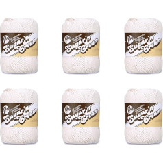 Lily Sugar'N Cream siūlai, 6 vnt., Ecru spalvos
