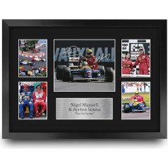 HWC Trading FR A3 Nigel Mansell & Ayrton Senna Dovanos Spausdintas pasirašytas autografas, skirtas 