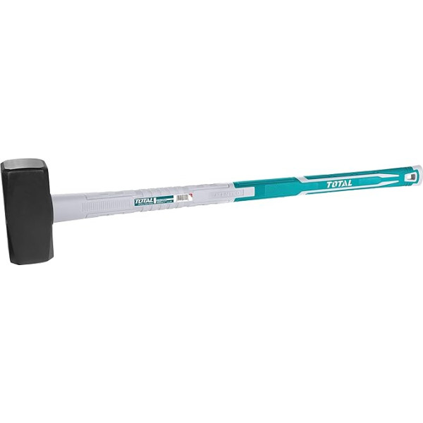 Total Tools - Mūrininko plaktukas | 5 kg ir 900 mm ilgio | Idealiai tinka statyboms | Didelio atsparumo smūgiams | Kvadratinė kaltinė anglinio plieno galvutė | Stiklo pluošto rankena