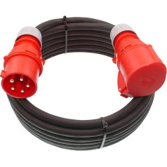 netbote24 CEE prailginimo kabelis Didelės galios kabelis 32A 400V guminis kabelis H07RN-F 5g4 mm² IP44 Lauko (20 m)