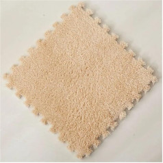 Weiche Plüsch-Spielmatte, Schaumstoff-Teppich-Anti-Schock-Matte, skirtas butui, kambariui, svetainei, kambariui, 30 x 30 cm(šviesiai rudos spalvos)