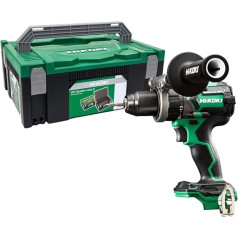 HIKOKI DV18DCW2Z akumuliatorinis gręžtuvas su 13 mm metaliniu belaidžiu griebtuvu (18 V, maks. Fiksuotas kietasis sukimo momentas: 140 Nm, bešepetėlinis, Priedai: Komplekte nėra akumuliatoriaus ir įkroviklio, 1 papildoma rankena, 1 HSCII dėklas)