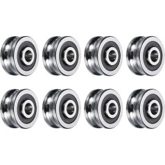 QUARKZMAN 8 Stück SG25 U-Nut-Führungslager 8x30x14mm U-Nut-Rollenrad (GCr15) Chromstahl-Lager, ABEC3