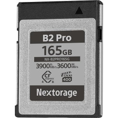 Nextorage Japonijos gamintojas CFexpress 4.0 Type B 165GB VPG400 Maksimalus skaitymo greitis 3900MB/s Maksimalus įrašymo greitis 3600MB/s pSLC 4K/8K vaizdo įrašymo NX-B2PRO165GB atminties kortelė