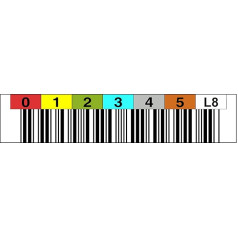 LTO 8 etikečių horizontalių numerių diapazonas 000000-000099