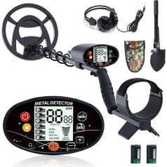 Metalo detektorius, metalo detektorius vaikams / suaugusiesiems, profesionalus metalo detektorius su LCD ekranu, 5 režimų metalo detektoriaus rinkinys, visų metalų / DLSC didelio tikslumo metalo detektorius, IP68 atsparus vandeniui, reguliuojamas