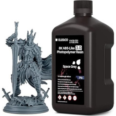 ELEGOO patobulinta 8K ABS-Like 3.0 derva kosminės pilkos spalvos 2000 g, didelio kietumo, greitai kietėjanti 405 nm LCD UV kietėjimo derva, skirta 8K/12K/14K MSLA/DLP/LCD 3D spausdintuvui