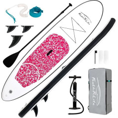 FEATH-R-LITE Stand Up Paddle Board 305 x 76 x 15 cm Ultralight ISUP su pripučiamų irklenčių priedais, trimis plunksnomis, reguliuojamais irklais, pompa, kuprine, pavadėliu, vandeniui atspariu mobiliojo telefono dėklu