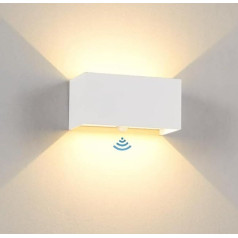yovurond 20 W LED sieninis šviestuvas su judesio jutikliu 3000 K LED sieniniai šviestuvai Baltas lauko šviestuvas su judesio jutikliu Stačiakampis reguliuojamo spindulio kampo sieninis šviestuvas su judesio jutikliu IP65 (šiltai balta 3000 K)