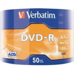 Dvd-r 16x 4.7gb 50p sp matinis sidabrinis apvalkalas 43788