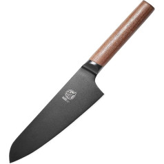 MITSUMOTO SAKARI 18 cm japoniškas virėjo peilis, profesionalus juodas titano danga dengtas 