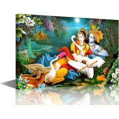 TISHIRON Ganesha drobė Sienų menas Statulos Hindu Dramblys Dievas Ganesh Plakatai ir spaudiniai Sienų dekoras induizmas Šiuolaikinis meno kūrinys gyvenamasis kambarys Miegamasis Vonios kambarys Plakatas