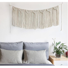 IGTOPS Boho Macrame sienos kabo, 125 cm x 77 cm, austas gobelenas, rankų darbo gobelenas, sienų apdaila, Boho kambario pertvara, užuolaidos, vestuvių užuolaida