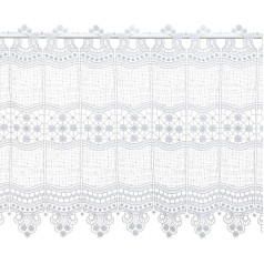 Plauener Spitze by Modespitze 69348_45_w Trumpa užuolaida su dizainu 100 % poliesteris, aukštis 45 cm, balta Breite 112 cm balta