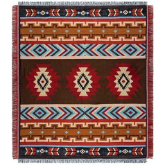 LumiSyne Medvilninis austas antklodės metimas su kutais Bohemiškas etninis stilius Aztekų Navajo metimo antklodė Mieloji antklodė Dekoratyvinė antklodė lovai Sofa Kėdė Kempingas Gobelenas Staltiesė Kilimas 160 x 130 cm