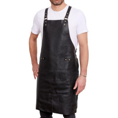 REDSALT® Premium odos prijuostė 100% karvės odos 84 x 62 cm Crossback Profesionalus BBQ prijuostė Darbo prijuostė Virtuvės maitinimo baras Barista virimo prijuostė Virtuvės prijuostė Dovanos vyrams