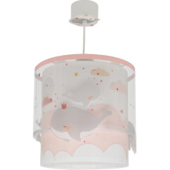 Dalber 61172S E27 Vaikų kambario lubų šviestuvas Whale Dreams Whale Dreams Whale Pink Animals Pendant Light Pendant Lamp Ceiling Light Children's Room