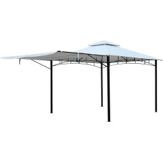 ONDIS24 Grand Valley White Metal Gazebo 3,3 x 3,3 x 2,83 (H) m, tvirta konstrukcija, puiki vakarėlių palapinė sode ir terasoje, atspari vandeniui