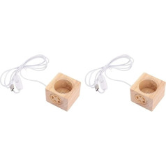 Uonlytech Pack of 2 Ball Holders Standing Beige Art Lighting Storage Home For Light Use Display LED Illuminated Base Lights Resin Support