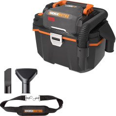 WORX WX031.9 Akumuliatorinis drėgnas/sausas dulkių siurblys - mobilus ir patogus - 20 V - su siaurinimo antgaliu ir plačia srove - be akumuliatoriaus ir įkroviklio, juodas/apelsininis